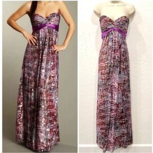 BCBGMaxAzria Multicolor Strapless Prom Dress